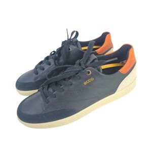 NWT ECCO Women's Black Leather Suede Trim Lace Up Casual Sneakers Size 39/ 8-8.5